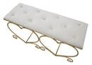 Panca Heart Crema 105x37,5x51,5 cm in Ferro e MDF e Spugna e Poliestere Oro e Rosa