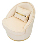 Poltrona Space Plus Crema Ø 75x80 cm in Legno 