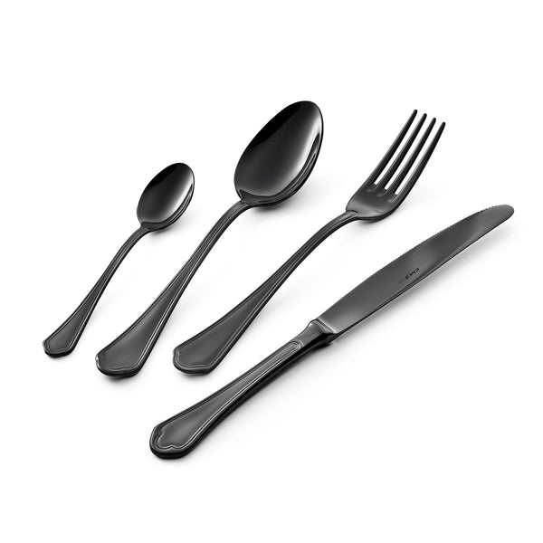 Ménagère de Service 24 Pièces en Acier 18/10 PVD Eme Domus Noir acquista