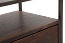 Comodino Burn 45x30x66 cm in Legno di Acacia e in Ferro Marrone