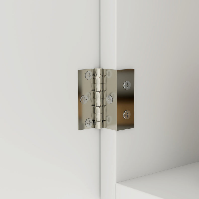 Specchio da Bagno Ovale 45x13,5x 90 cm con Armadietto in MDF Bianco 