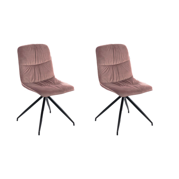 sconto Set 2 Sedie 43x38xH86,5 cm in Microfibra Effetto Velluto Alba Rosa antico