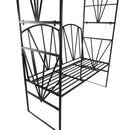 Panchina da Giardino 2 Posti con Arco Rampicanti per Piante Nero 115x59x203 cm 