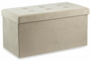 Baule Cassapanca Pouf Contenitore in Velluto Soriani Beige