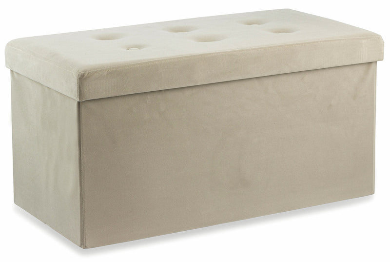 Baule Cassapanca Pouf Contenitore in Velluto Soriani Beige