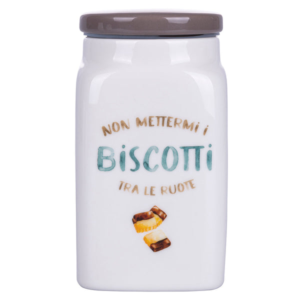 Pot à Biscuits 9,5x9,5x18 cm en New Bone China VdE Tivoli 1996 Le Travisate Blanc sconto