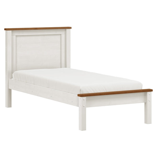 acquista Letto singolo 90x190 cm in legno bianco/noce