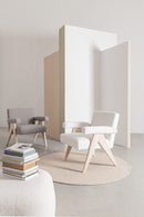 Poltrona Soggiorno 57,5x80x83 cm Faiza in Tessuto Tortora