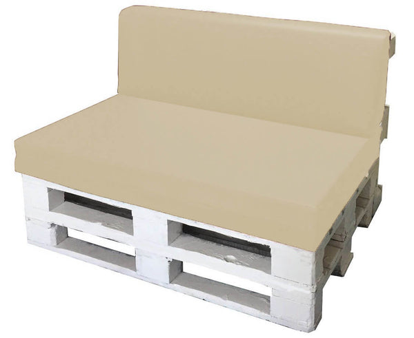 Coussins pour Palettes 120x80cm Assise et Dossier en Polyester Avalli Beige sconto