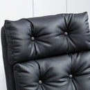 Sedia Poltrona Operativa da Ufficio Reclinabile 135° con Poggiapiedi Estraibile in Finta Pelle Nero 