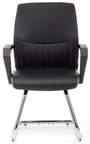 Sedia da Ufficio Visitatori in Similpelle Sake Fissa Nera