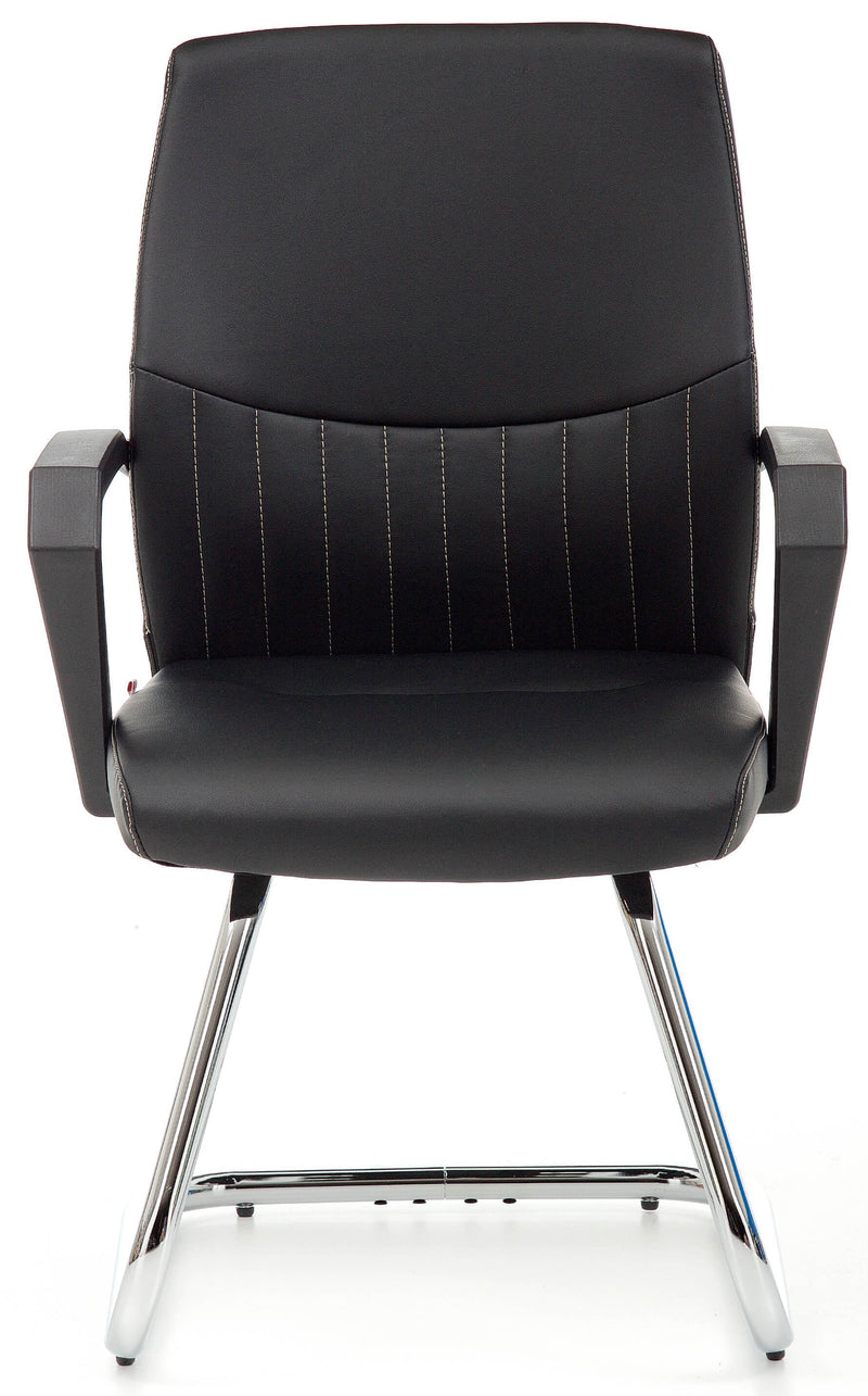 Sedia da Ufficio Visitatori in Similpelle Sake Fissa Nera