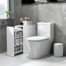 Mobiletto Bagno Salvaspazio 47x25x66,5 cm a 3 Livelli con Binari Scorrevoli in Legno Bianco  