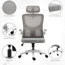 Sedia da Ufficio Direzionale 60x59x114-122 cm con Poggiatesta in Poliestere Grigio