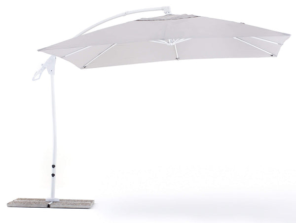 prezzo Parasol de jardin décentralisé 3x3m en aluminium gris et ensemble polyester