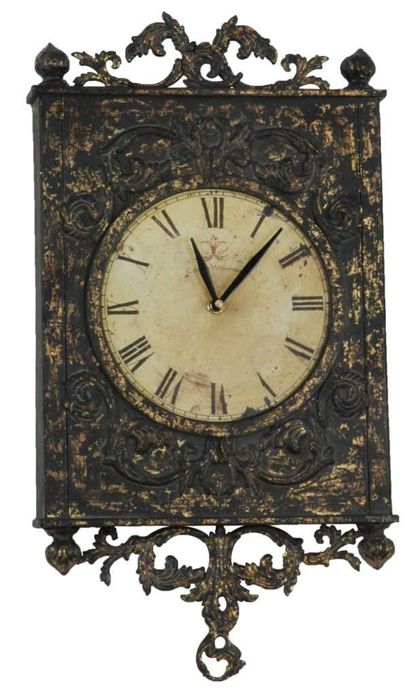 Horloge en fer noyer 26x4,5xh46,5 cm acquista