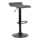 Set 2 Sgabelli 38x40x54/74 cm in Ecopelle con Base Nera Grigio