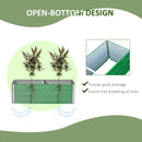 Fioriera da Giardino Senza Fondo con 2 Aree di Coltivazione 125x47x40 cm in Acciaio Verde