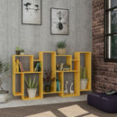 Libreria orizzontale bifacciale 96x25,5x168,5 cm mostarda