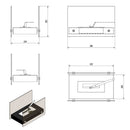 Camino a Bioetanolo da Tavolo 39x25,2 cm Flig Oakland Mini Bianco