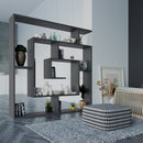 Libreria Moderna 129x125x22 cm in MDF Labirent Antracite