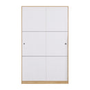 Armadio 2 Ante Scorrevoli 120x48x200 cm in Legno Rovere e Bianco
