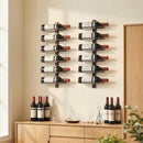 Portabottiglie da Parete 27x10x71 cm per 6 Bottiglie di Vino in Acciaio Nero      