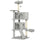 Albero Tiragraffi per Gatti Alto 140 cm con 2 Casette Amaca Lettino e Pali in Sisal Grigio