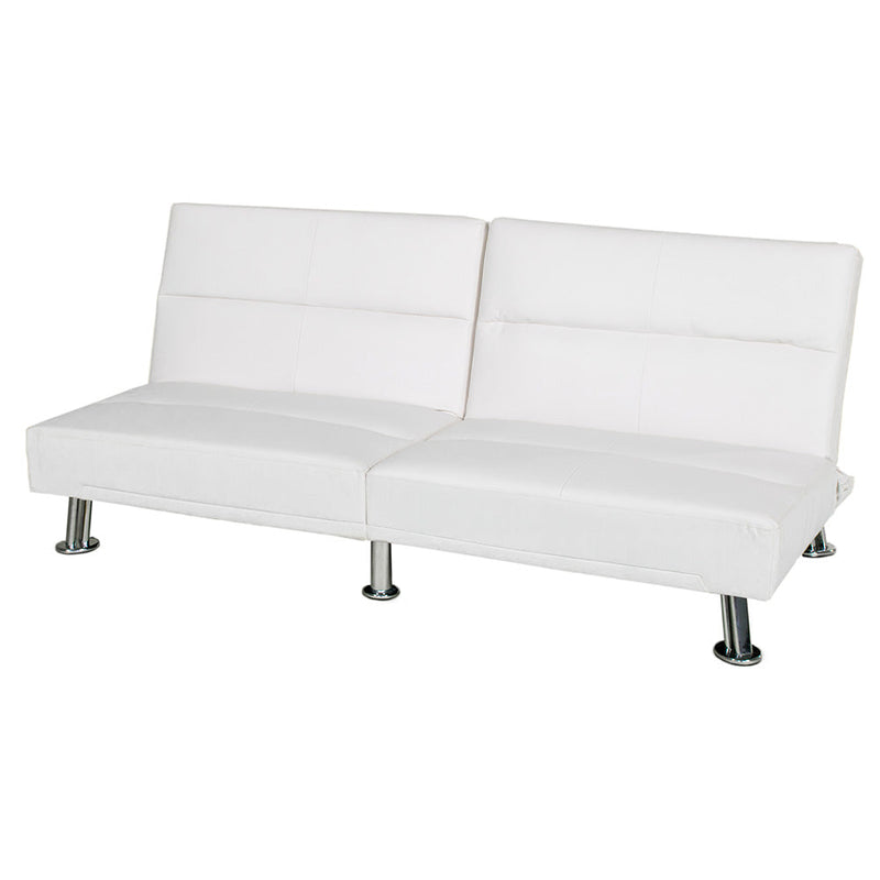 Divano Letto Prontoletto Alba Rivestimento in Similpelle Bianco