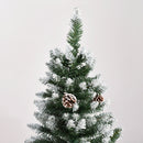 Albero di Natale Artificiale Innevato 150 cm 464 Rami e 28 Pigne Verde e Bianco 