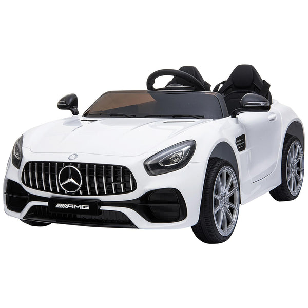 Voiture électrique pour enfants 2 places 12V avec permis Mercedes GTR AMG Blanc sconto