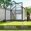 Serra da Giardino 190x132x201 cm con Porta Scorrevole e Finestra in Policarbonato e Alluminio Grigio      