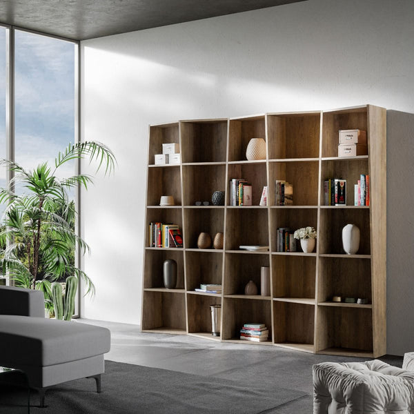 Bibliothèque Moderne 5 Éléments 5 Etagères Trek Noyer sconto