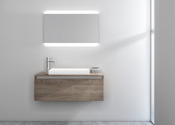 acquista Meuble de Salle de Bain Suspendu 100cm TFT Ibiza Tabac Clair 2