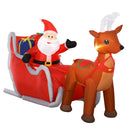 Babbo Natale Gonfiabile 310x78x148 cm con Luci LED Slitta e Renna per Esterno 