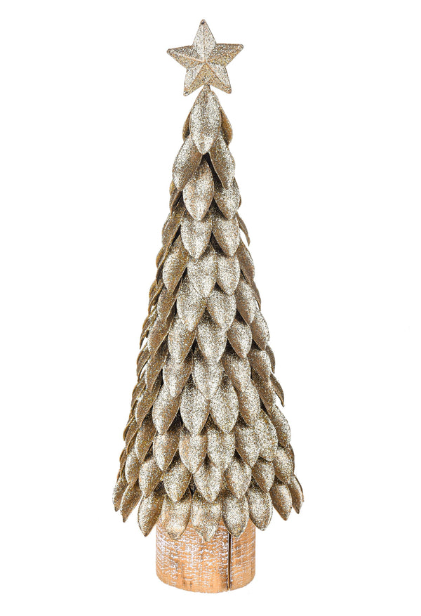 Sapin en Métal à Paillettes Dorées H32 cm sconto