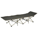 Brandina Pieghevole da Campeggio 191x70x48 cm in Ferro e Tessuto Oxford Easy Verde Scuro