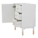 Mobletto Luxy 80x40x82,5 cm in Legno e MDF e in Ferro Bianco e Oro