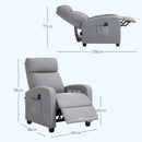 Poltrona Relax Massaggiante 68x88x98 cm con Telecomando e 8 Programmi Reclinazione e Poggiapiedi Grigio Chiaro 
