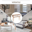 Consolle Ingresso 2 Cassetti 100x35x75 cm in Legno Bianco e Teak