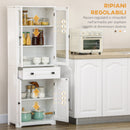 Credenza da Cucina Alta con 2 Armadietti e Cassetto 60x30x160 cm Bianco  