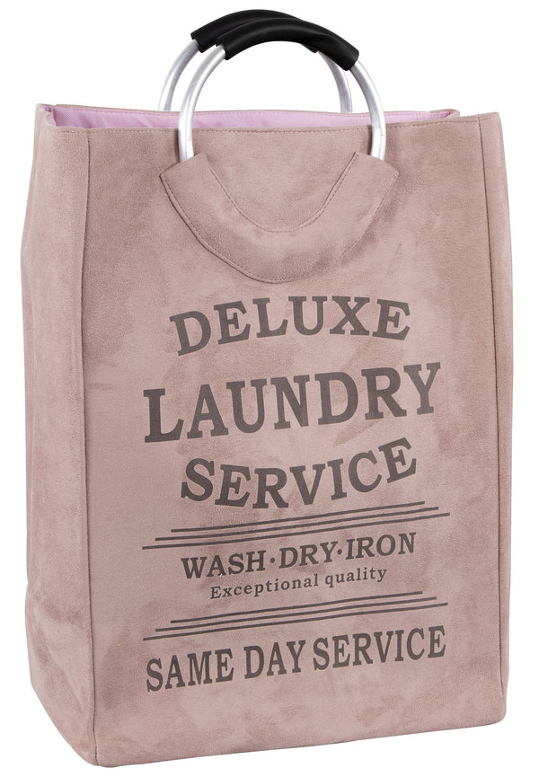 Sac à Linge avec Anses 66x25x38 cm en Tissu Effet Daim Rose online