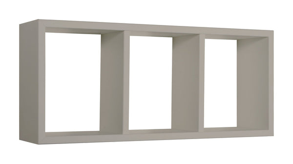 online Etagère rectangulaire 3 compartiments muraux 70x30x15,5 cm en panneaux de fibres marron taupe Tristan
