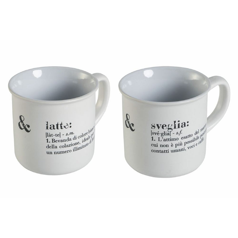 Set 2 tazze Ø9,2x8,7 cm in New Bone China VdE Tivoli 1996 Bianco