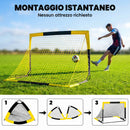 Porta da Calcio Pop-Up Pieghevole 150x110x110 cm con Borsa di Trasporto in Vetroresina Giallo      