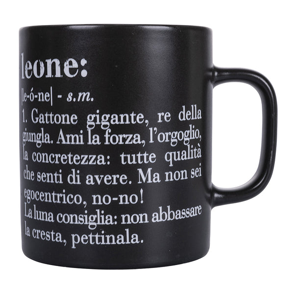 online Mug zodiaque "lion" Ø8x10 cm en Bone China VdE Tivoli 1996 Noir