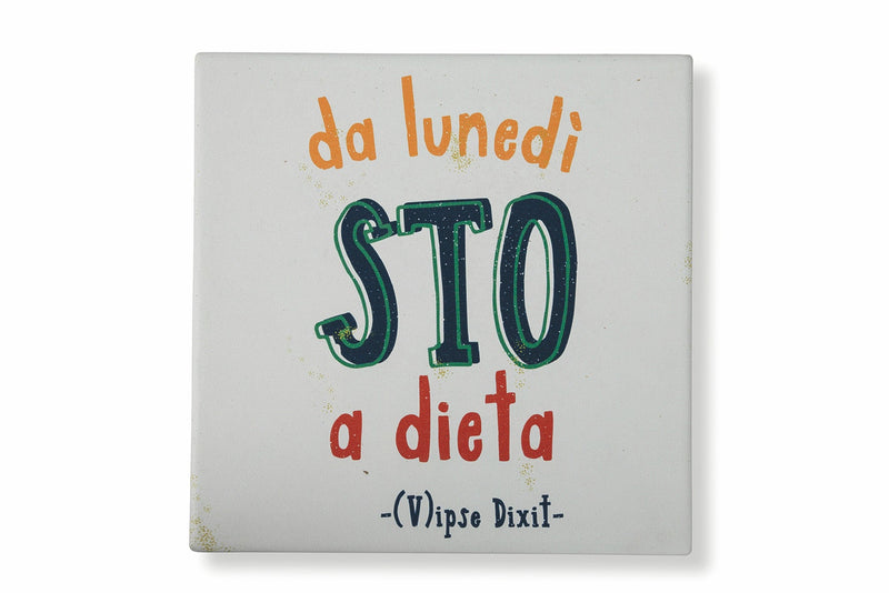 Sottopentola Quadrato in Ceramica e Sughero VdE Tivoli 1996 Vipse Dixit