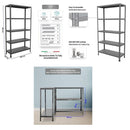 Scaffale in Metallo 5 Ripiani 100x40x187 cm  Ettore Antracite