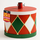 Base Albero di Natale Tamburo 32x25 cm Decoro Attacco Universale Rosso e Verde
