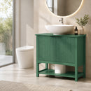 Mobile Sottolavabo per Lavabo a Colonna 65x32x62 cm con Anta e Ripiano in MDF Verde      